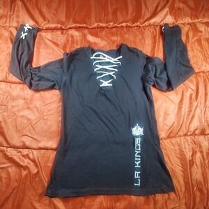 LOS ANGELES KINGS Hockey NHL Fanatics Long Sleeve Black Large Shirt‎ Puck Bunny